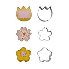  Fém sütemény kiszúró szett- Virágok 3 részes sütés és főzés