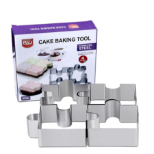  Fém tortaforma, mousse forma-4 darab puzzle sütés és főzés