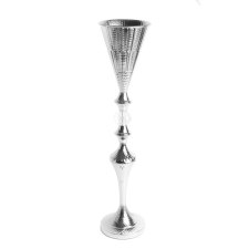  FÉM VÁZA TALP+KRST.EZÜST 14*64CM karácsonyi dekoráció