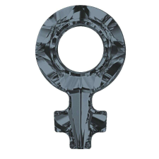 Female Symbol Pendant - Swarovski medál - Silver Night- 18 mm nyaklánc