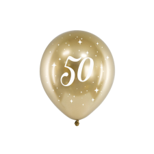  Fényes léggömb 30cm 50 arany (6 db) party kellék