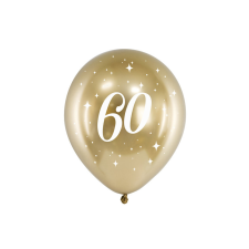 Fényes léggömbök 30 cm, 60, arany (1 db / 6 db) party kellék
