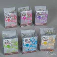  Fényfüzér 30 LED-es elemes (elem nélkül) vegyes színben dekorációs kellék