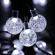  Fényfüzér üveggolyókkal, hidegfehér, 30 LED, 3 méter karácsonyfa izzósor