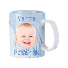  Fényképes bögre - márvány kék belsős - 3dl egyedi ajándék