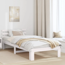  Fenyőfa Ágykeret Fehér Fehér Tömör fa 90 x 200 cm Tartós ágy és ágykellék