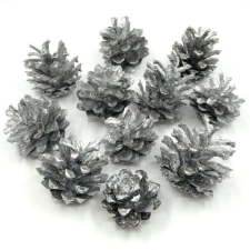  Fenyőtoboz ezüst 2-5 cm 4db/cs dekorációs kellék