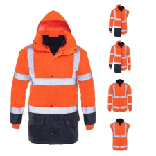 Fényvisszaverő kabát 5IN1, Procera, levehető ujjak, vízálló XXXL Orange férfi kabát, dzseki