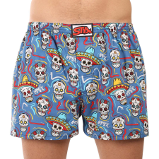 Férfi bő szárú boxeralsó Styx art klasszikus gumi koponyák (A1856) XXL férfi alsó