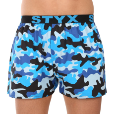  Férfi bő szárú boxeralsó Styx art sport gumi terepszínű kék (B1850) XL