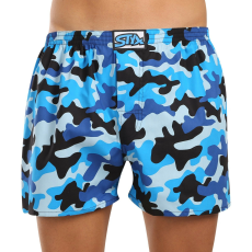  férfi bő szárú boxeralsók Styx art klasszikus gumipánt terepszínű kék (A1850) XL