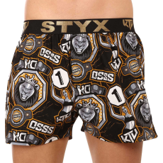  Férfi bő szárú boxeralsók Styx art / KTV sportos gumipánt - fekete gumi (BTC1655) XXL