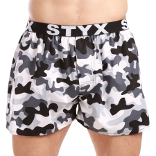 Férfi bő szárú boxeralsók Styx art sportos gumipánt terepszínű (B1457) L férfi alsó