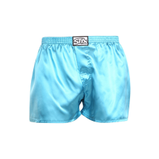  férfi bő szárú boxeralsók Styx klasszikus gumipánt szatén kék (C967) XL férfi alsó