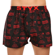  Férfi bő szárú boxeralsók Styx művészet sportos gumipánt valentin napi dalszövegek (B1757) L