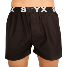  Férfi bő szárú boxeralsók Styx sportos gumipánt fekete (B960) M