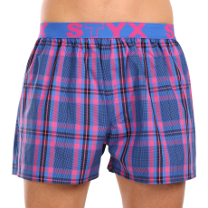  Férfi bő szárú boxeralsók Styx sportos gumipánt többszínben (B1032) XXL