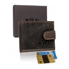  Férfi Bőr Pénztárca N0035L-Chm Sötét Barna-Rfid Védelemmel-Kicsi Méret