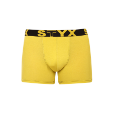  Férfi boxeralsó Styx hosszú sportos gumipánt zöld és sárga (U1065) XL férfi alsó