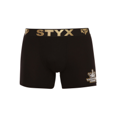  Férfi boxeralsó Styx / KTV hosszú sportos gumipánt fekete - arany elasztikus (UTZ960) L