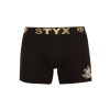  Férfi boxeralsó Styx / KTV hosszú sportos gumipánt fekete - arany elasztikus (UTZ960) XL