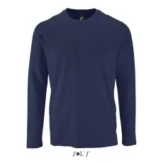  Férfi IMPERIAL hosszú ujjú környakas pamut póló, SOLS SO02074, French Navy-2XL