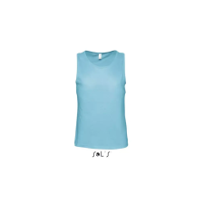  Férfi JUSTIN ujjatlan pamut póló-trikó, SOLS SO11465, Atoll Blue-2XL férfi póló