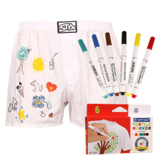  férfi klasszikus boxeralsó Styx klasszikus gumi fehér + textil jelölések (AF1061) L