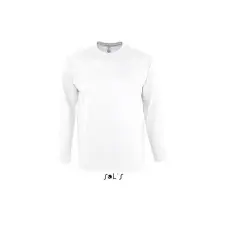  Férfi MONARCH hosszú ujjú pamut póló, SOLS SO11420, White-M férfi póló