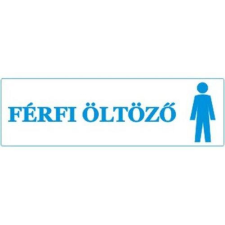  Férfi öltöző - öntapadó, 250*80mm információs tábla, állvány