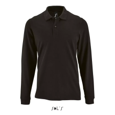  Férfi PERFECT hosszú ujjú galléros piké póló, SOLS SO02087, Black-2XL férfi póló