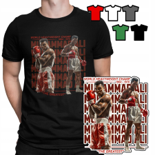 FÉRFI PÓLÓ MINTÁK - MUHAMMAD ALI BOKSZ MMA HARC KETREC - XS férfi póló
