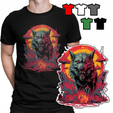  FÉRFI PÓLÓ MINTÁK VÁLASZTÁS - ÁLLATOKKAL FARKAS - XXXL 3XL