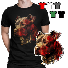  FÉRFI PÓLÓ PÓLÓ MINTÁK VÁLASZTÁS - ÁLLATOKKAL PITBULL KUTYÁK - L