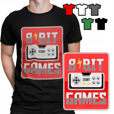 Férfi póló póló választás - GAMES 8 bites retro karácsonyi ajándék - M férfi póló