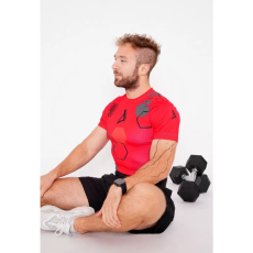  Férfi prémium rövid ujjú funkcionális kompressziós póló ALTISPORT VOJ/ALM037TR04 PIROS méret: XL
