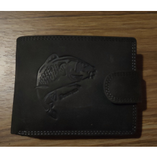 Férfi valódi bőr halas pénztárca fekete színben