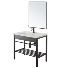 Feridras Fürdőszobabútor szett Feridras Black, 60cm mosdóval, csapteleppel, mosdótartóval és tükörrel fürdőszoba bútor