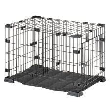Ferplast Doggy Hub 75 Black - összecsukható fém szállító box 76x50x50,5cm (73176117) szállítóbox, fekhely kutyáknak