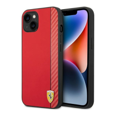 Ferrari Carbon Apple iPhone 14 Plus karbon hátlap tok, piros tok és táska