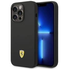 Ferrari FEHCP14LSIBBK iPhone 14 Pro 6,1" fekete szilikon fém logós keménytok tok és táska