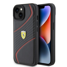 Ferrari FEHCP15SPTWK iPhone 15 6.1" fekete keménytok Twist fém logóval tok és táska