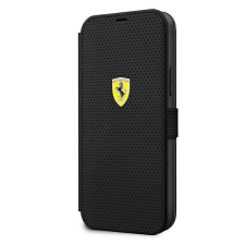 Ferrari FESPEFLBKP12LBK iPhone 12 Pro Max 6,7&quot; fekete könyv On Track Perforált telefontok tok és táska