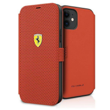 Ferrari FESPEFLBKP12SRE iPhone 12 mini 5,4&quot; piros On Track perforált könyvtok tok és táska