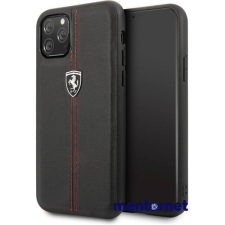Ferrari GEN iPhone 11 Pro Max függőlegesen csíkozott fekete kemény bőrtok tok és táska