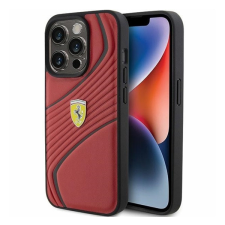 Ferrari Twist Metal Logo iPhone 15 Pro kemény hátlap tok, piros FEHCP15LPTWR tok és táska