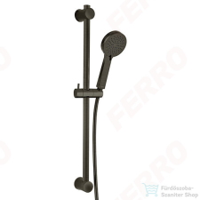Ferro Rillo rudas zuhanyszett kézizuhannyal, gun metal N365GM csaptelep