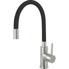 Ferro Zumba BZA4BSS Rozsdamentes Acél Csaptelep - Flexibilis Kifolyócsővel, Fekete (BZA4BSS) csaptelep