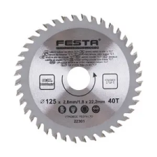 Festa Körfűrésztárcsa 125x2,8x22,2mm Z40 keményfém fogazattal barkácsgép tartozék