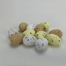 Festett polisztirol tojások - természetes színek 3x4cm 12db/cs. dekorálható tárgy
